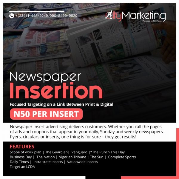 Newspaper Insertion Services Flyers & Pamphlets 50K per 1000 Flyers