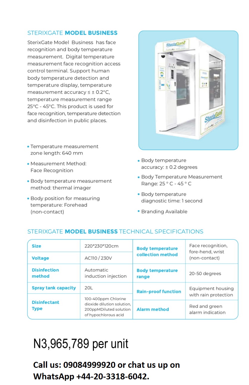 SterixGate: Contactless Full Body Disinfection & Auto-Sanitizing Gate for COVID-19